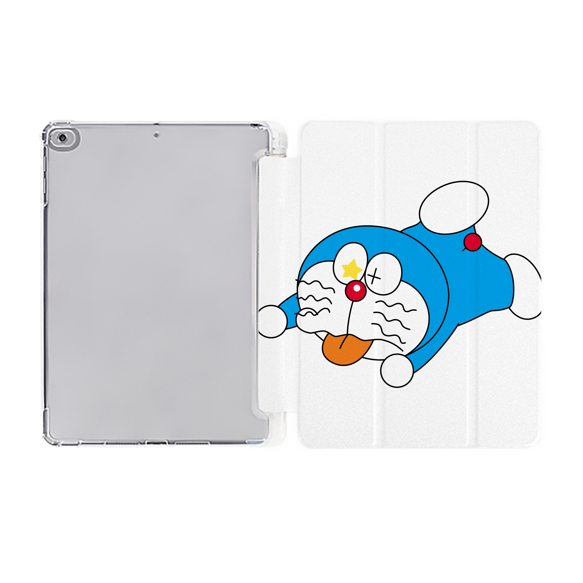 （画像用） ドラえもん Doraemon IPad ケース ペン収納付き 三つ折りスタンド PUレザー×シリコン 対応機種9.5/10.5/10.9インチ